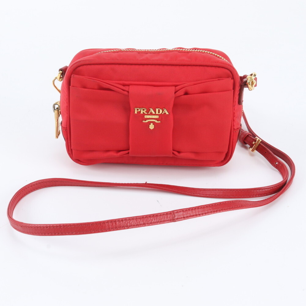 PRADA Red Leather Shoulder Bag